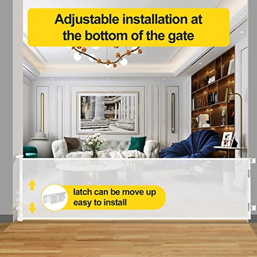 Retractable Baby Gate,Mesh Baby Extra Wide Gate,Extra Long Dog Gate, 33" Tall,Large Extends Up To 118" Wide,Child Safety Extra Large Gate For Doorways, Stairs, Hallways,Indoor/Outdoor(33"X118",White) #TOP3