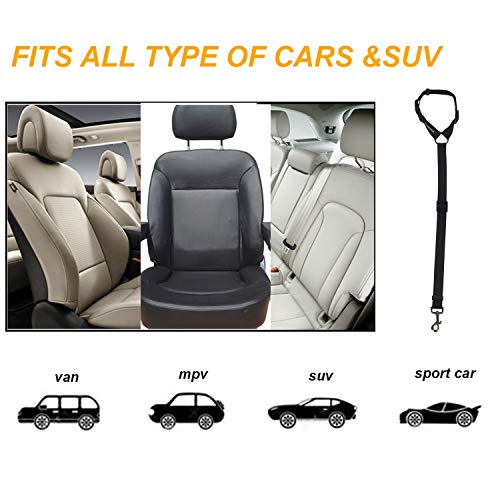 Dog Seat Belts, CGBOOM 2 Pack Dual Use Dog Car Seatbelts Harness Adjustable Car Headrest Restraint for Vehicle Nylon Pet Cat Dog Safety Leads Seat Belts for Large Medium Small Dogs - Thumbnail 6