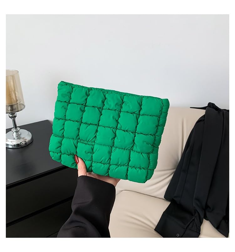 pochette trucchi Borsa da viaggio con pochette trapuntata, grande capacità, con cerniera, borsa da viaggio portatile for donna, verde viaggio(Groen)
