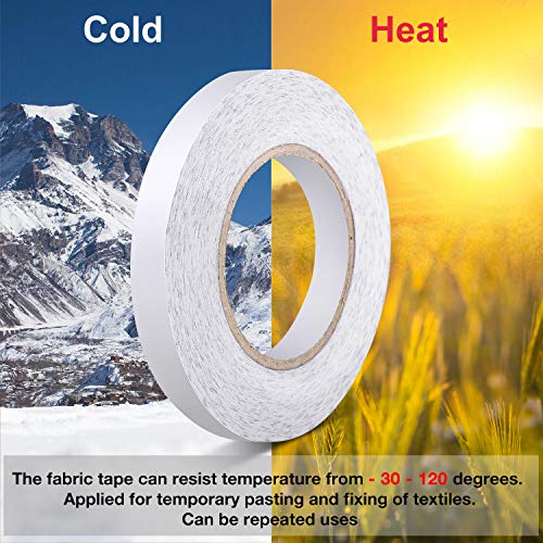 Outus Sticky Fabric Tape Double-Sided Tape Adhesive Cloth Tape Press-On Tape, No Sewing, Gluing, Or Ironing, Alterations And Hemming Tool (1 Piece, 3/5 Inch X 164 Feet) #TOP2