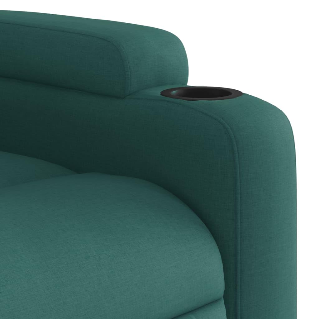 IKAYAA Sillón Reclinable Tela, Sillón De Relax, Sillon Relax, Sillon Relax con Bolsillos Laterales, Sofá Individual, Butaca Orejera, para Salón Oficina Dormitorio Verde Oscuro