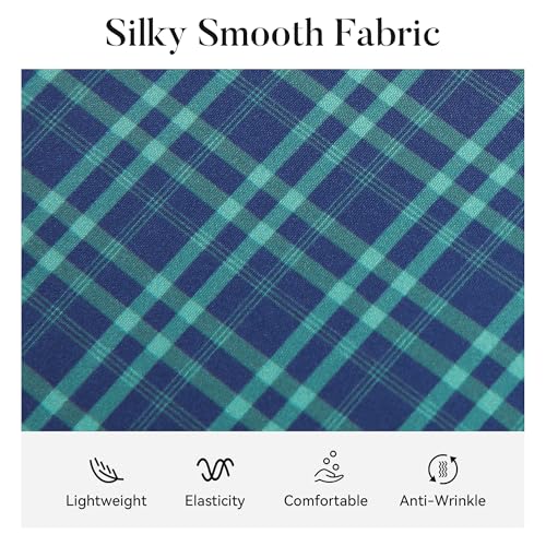 WARHORSEE Mens Dress Shirts Wrinkle Free Long Sleeve 4-Way Stretch Button Down Shirs Plaid Button Up Shirts for Men2