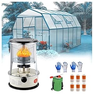 Efficiënte kerosine kachels voor gebruik binnenshuis, duurzame campingkachelbrander, draagbare niet-elektrische ruimteverwarming 6L voor terras, tuinhuisje, verstelbare vlam kerosineverwarming