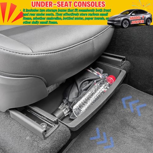 Image of 2Pcs Under Seat Storage Box for 2026-2027 Tesla Model Y Juniper Accessories