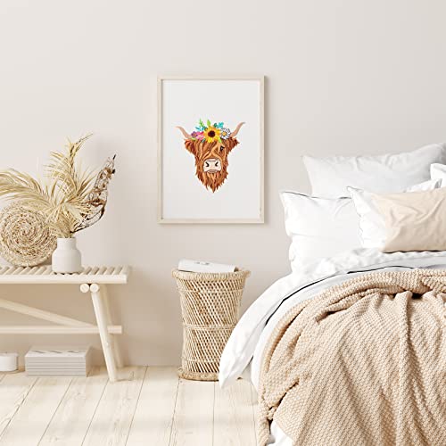 Image of Louise Maelys Animal Embroidery Kits for Beginners with Highland Cow Pattern,Adults Starter Cross Stitch Kit DIY Needlepoint