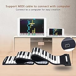 ATRNA Piano Portable, 88 Touches Pliable Roll Up Piano Clavier électronique USB Hand Roll Piano, Clavier MIDI Professionnel - Les Beatles, Paul McCartney, John Lennon, RIngo Starr, George Harrison ATRNA Piano Portable, 88 Touches Pliable Roll Up Piano Clavier électronique USB Hand Roll Piano, Clavier MIDI Professionnel – Image 3