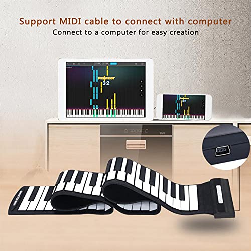 ATRNA Piano Portable, 88 Touches Pliable Roll Up Piano Clavier électronique USB Hand Roll Piano, Clavier MIDI Professionnel - Les Beatles, Paul McCartney, John Lennon, RIngo Starr, George Harrison ATRNA Piano Portable, 88 Touches Pliable Roll Up Piano Clavier électronique USB Hand Roll Piano, Clavier MIDI Professionnel – Image 4