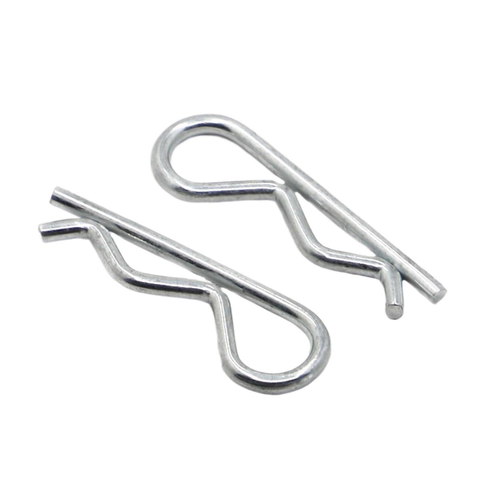 Perno a molla con apertura a R, Perno a molla a forma di R in acciaio zincato(M1.2x21 10pcs)