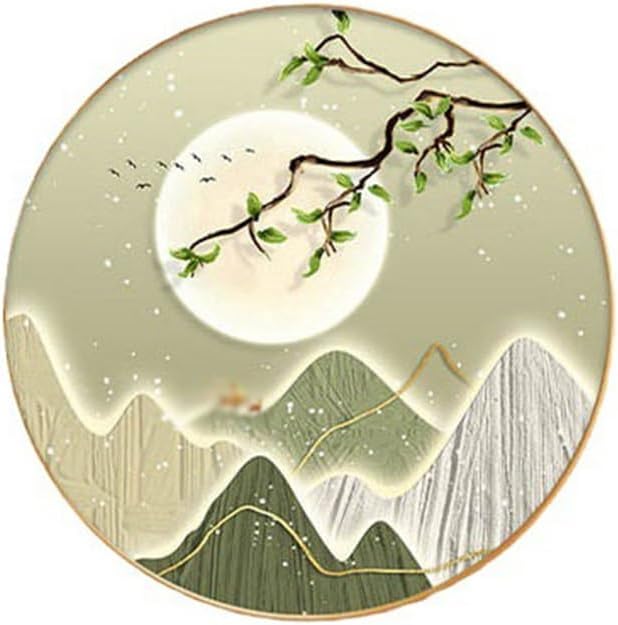 YNBJIL Restaurant decoration painting, dining hall mural, circular painting(3X-Large)