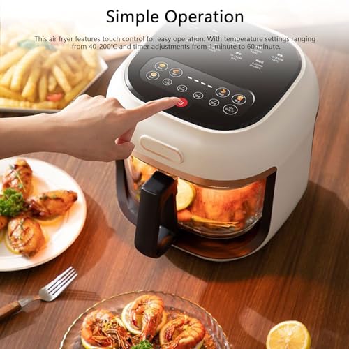 Forno digitale con friggitrice ad aria con timer e controllo della temperatura, tecnologia di circolazione dell'aria calda per una cottura sana, perfetto per friggere ad aria e grigliare