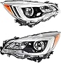 Evan Fischer Headlight Set Compatible with SUBARU Legacy/Outback 2015-2017 Left Driver and Right Passenger Side Assembly Halogen Black Interior CAPA