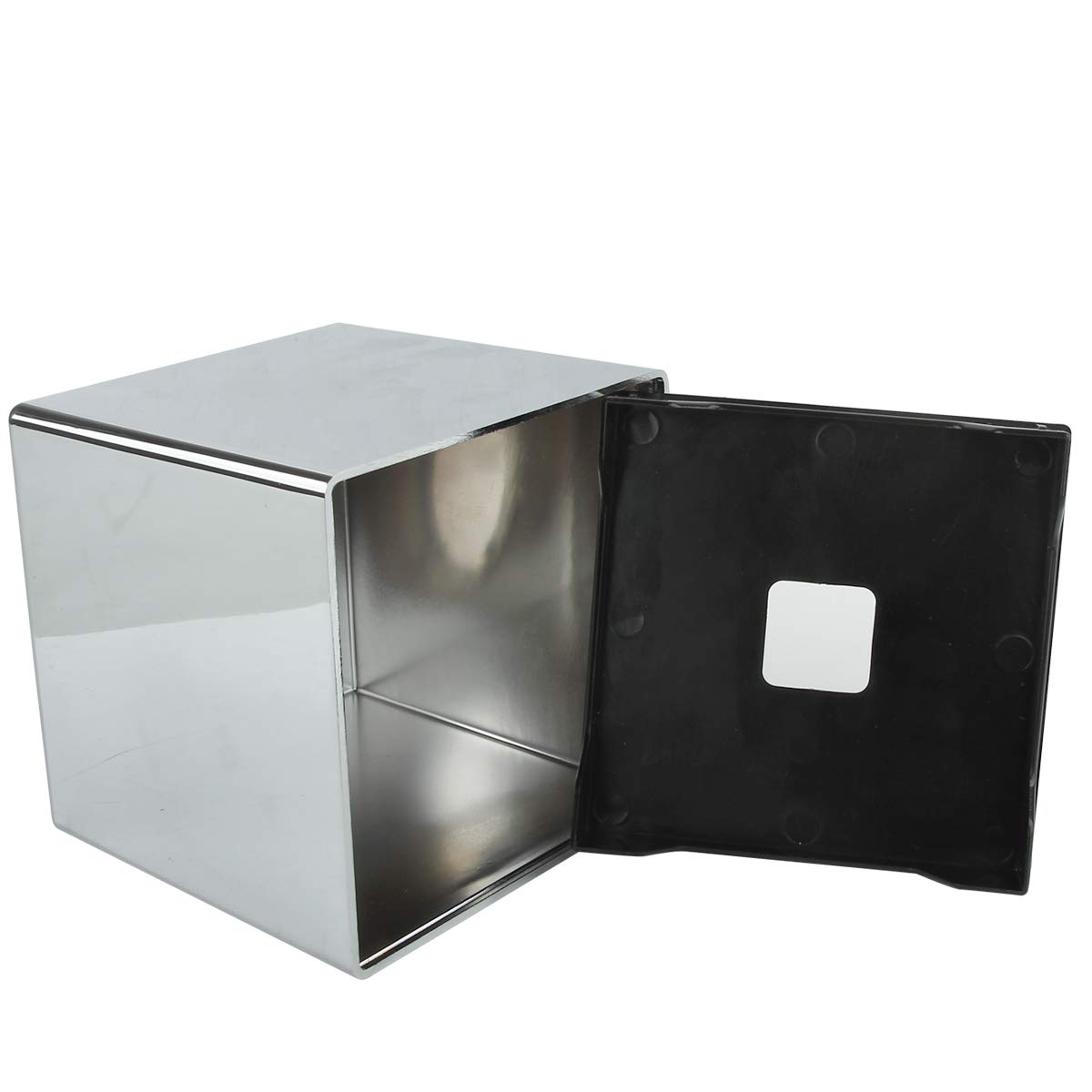 Discoball - Porta fazzoletti a forma di cubo, porta fazzoletti a specchio, quadrato, per casa, ufficio e auto (argento)