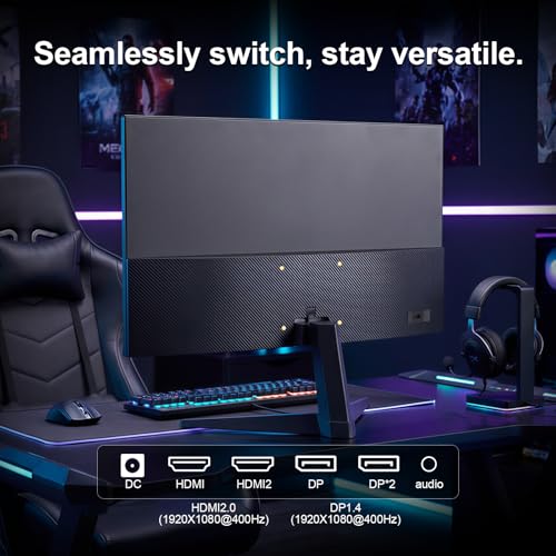 Image of 24.5 Inch 400Hz Gaming Monitor, FHD 1080P Computer Monitor,1MS Fast lPS,FreeSync Compatible, HDR Supports 100% sRGB 2*DisplayPort & 2*HDMI, VESA75*75mm (GT25 Sniper)