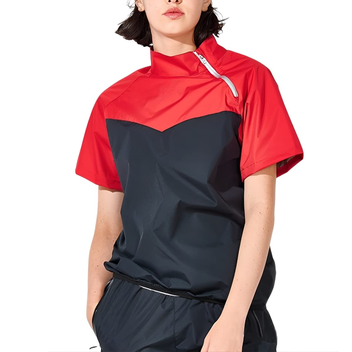 Trajes de sudor mujer faja reductora adelgazante camiseta entrenamiento fitness rojo 4XL