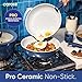 CAROTE 27pcs Ceramic Cookware Set Nonstick, Pots and Pans Set Non Stick, Non Toxic Cookware Detachable Handles, Dishwasher/Oven Safe, RV/Camping Cookware, Pan and Pot with Kitchen Utensils, Navy Blue