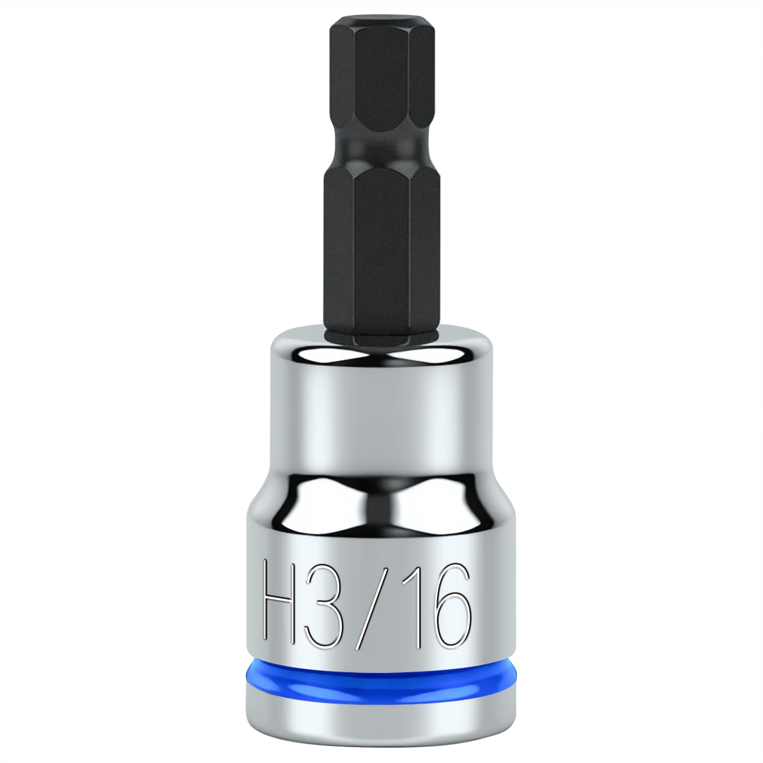 3/8 Inch Drive Hex Bit Socket, H3/16, Full Polished, Premium CR-V &amp; S2 Alloy Steel Head Made for Auto/Mechanical