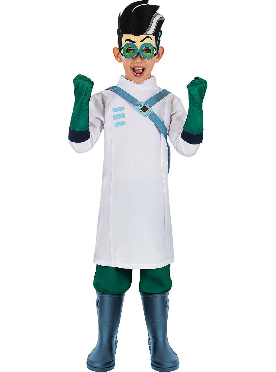 Funidelia | Costume Romeo PJ Masks per bambino Super Pigiamini, Gattboy, Gufetta, Geco - Costume per bambini e accessori per Feste, Carnevale e Halloween - Bianco