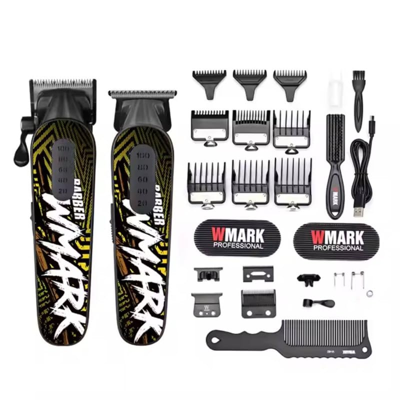 Image of WMARK Ng-8631Kit Formula W1 Hair Clipper 9000RPM & 9000RPM Hair Trimmer Metal Boday 2 Speed Setting Magnetic Motor 9 Guide Comb Taper Lever Adjustments Runtime 240 & 240 Min, Model 6, Multicolor