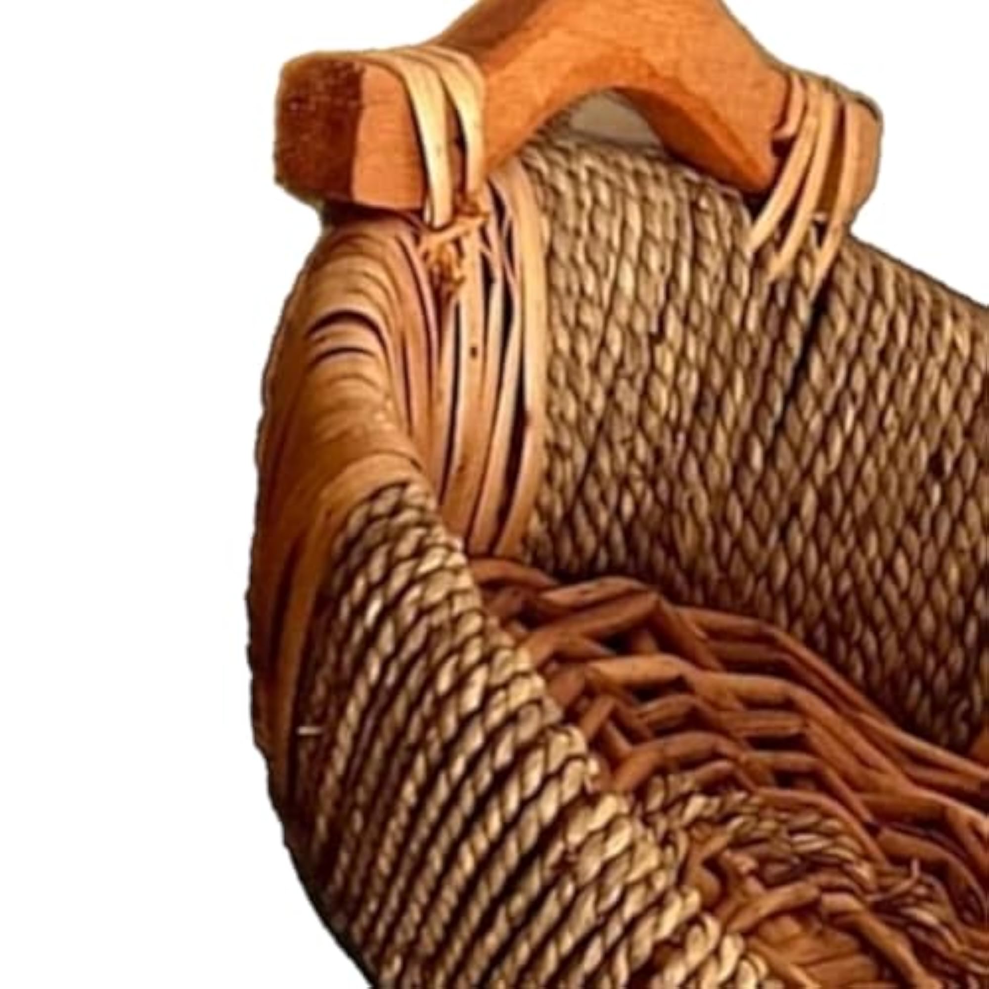 Wicker Woven Serving Tray, Round Serving Basket for Buffets