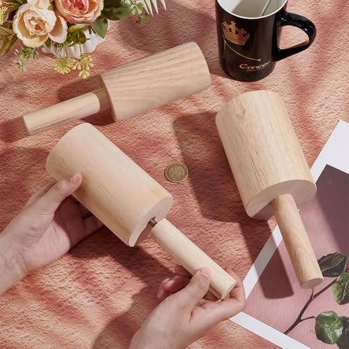 BENECREAT 3 Size Cup Pottery Molds, 6/7/8cm ID Wooden Cup Shaping Tools with Removable Handle, Pottery Set for Cup Vase Making - Image 3