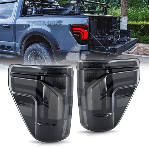 Tail Lights for Ford F150 2021-2025 LED Upgrade Option with Startup Animation Sequential Turn Signal (SMOKE)