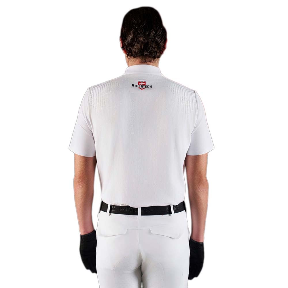 Equestro Competition Ridertech Buttons Short Sleeve Polo M