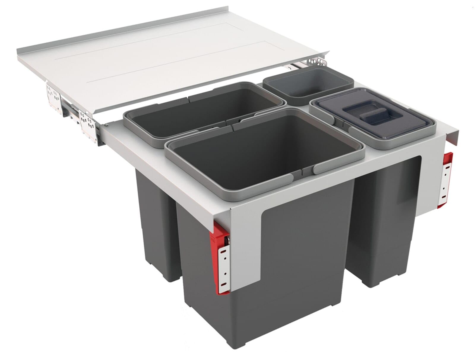 Franke Kitchen Systems 121.0200.680 - Pattumiera Garbo 60-3, 56,2 x 39,9 x 36,0 cm, Colore: Grigio