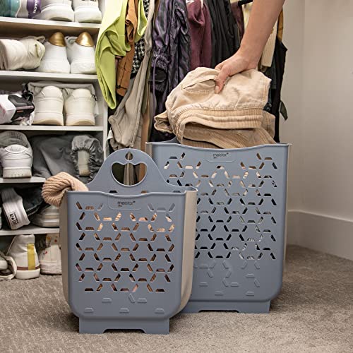 Foldable Plastic Laundry Baskets. Wall Hanging Storage Basket. Multi-Function Storage Container Waterproof Durable For Bedroom And Bathroom (M, Blue) #TOP3