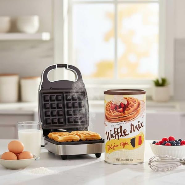 Miniatura 4 de My Favorite - Mezcla de gofres de estilo belga, comida dorada fácil de hacer para hacer gofres gruesos, crujientes y esponjosos, hecha con harina de
