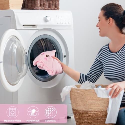 Image of FIOBEE Hooded Baby Towels 100% Muslin Baby Bath Towels for Newborn with Animal Design Ultra-Soft and Absorbent Bath Essentials for Toddler, Unisex Girls Boys 30 x 30 inch, Pink Bunny