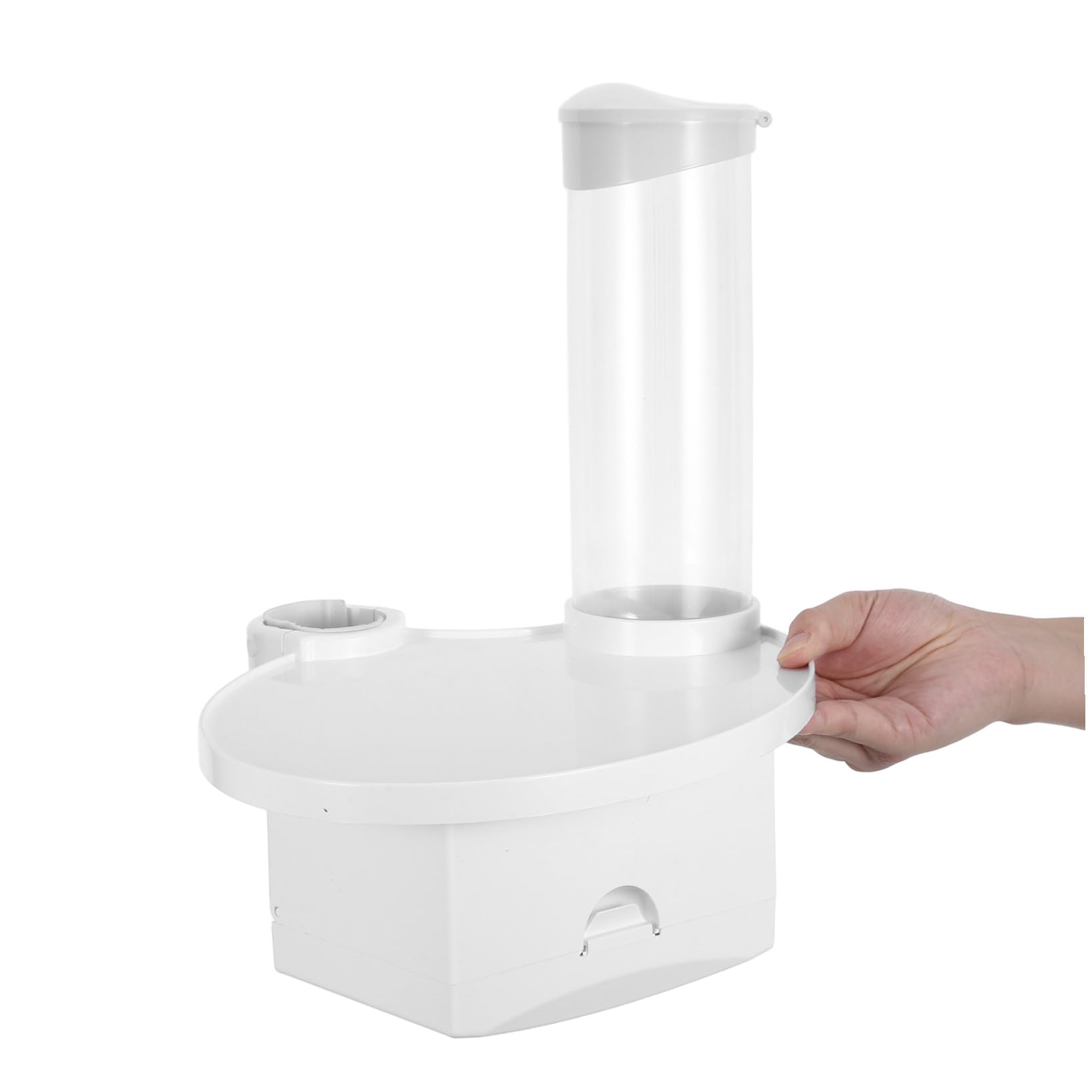 Vassoio Odontoiatrico 3 in 1 in Plastico Bianco per Clinica | Sistema Integrato con Portatovaglioli, Portabicchiere e Piano Porta Strumenti, per Postazione Odontoiatrica
