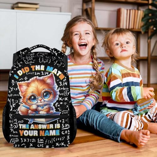 Custom Toddler Cat Backpack for Kids - 17 Inch Large Capacity Cute Math Backpacks - Toddler School Bookbag for Boys4
