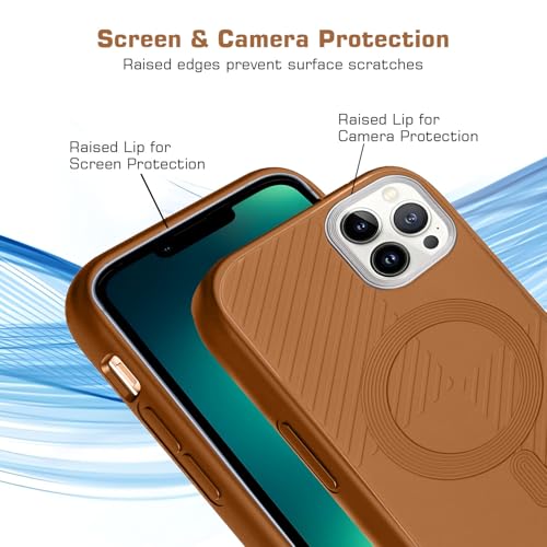 Image of AIBEX Hybrid iPhone 14 Pro Back Cover Case Compatibe with Mag Saf | Shockproof Design |Camera Protection Bump | Back Cover Case for iPhone 14 Pro (PC, TPU) (Brown)