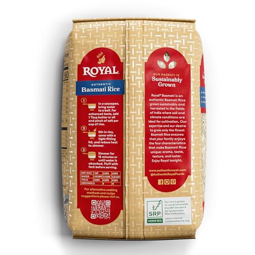 Image of Royal - Naturally Aged Authentic Long Grain Indian White Basmati Rice, 2 lb (Pack of 2)