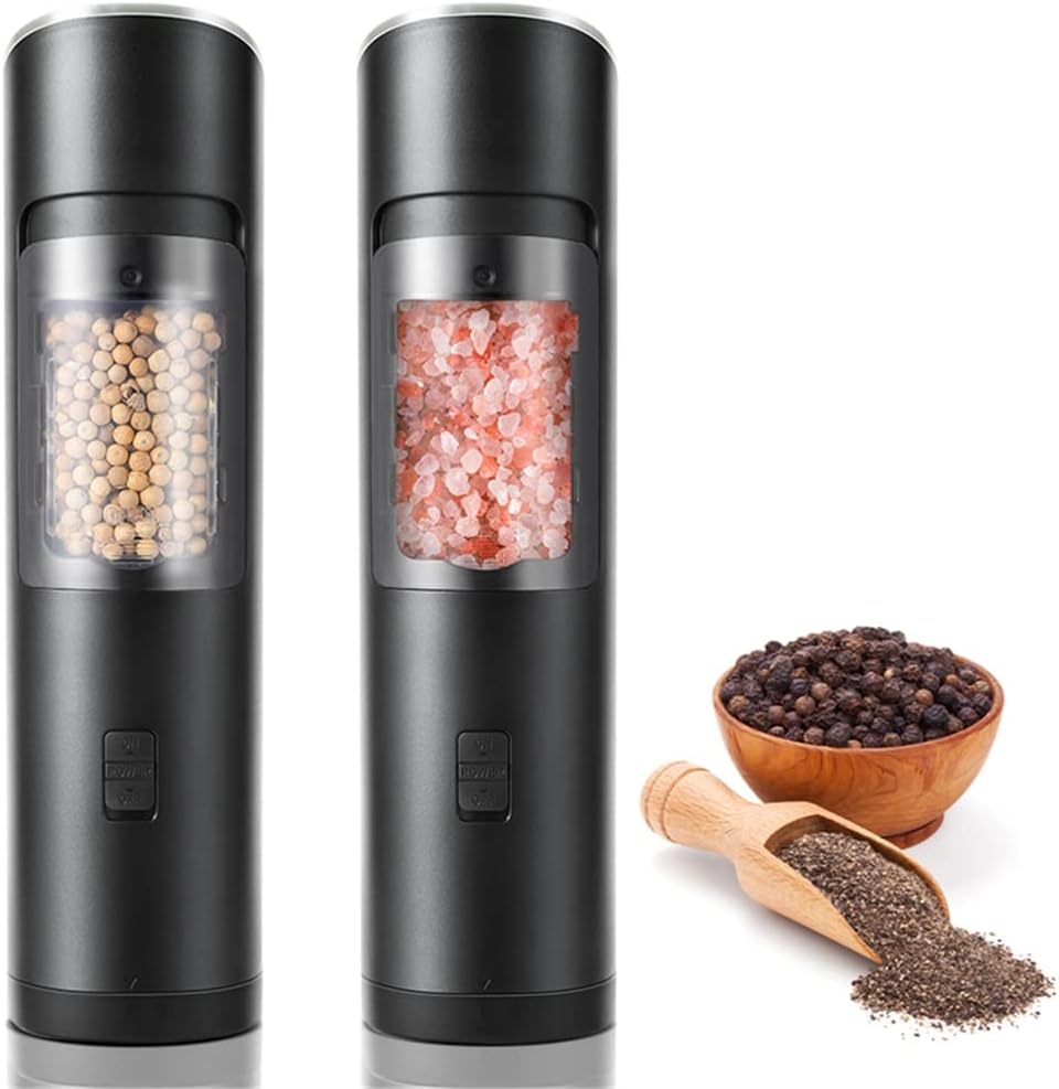 Electric Salt and Pepper Grinder Automatic Mill Adjustable Coarseness Spice With LED Light Kitchen Tool