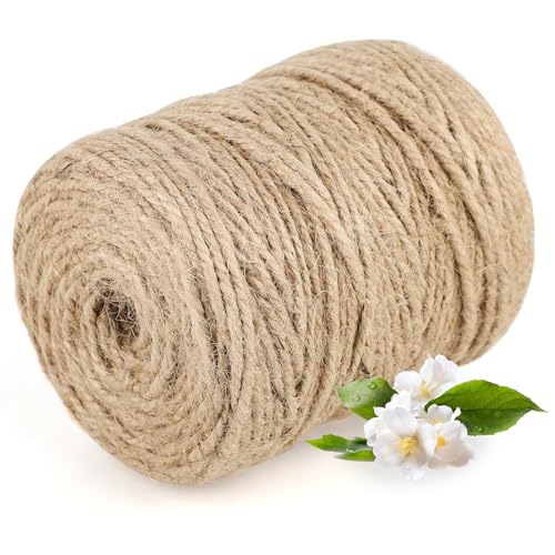 Spago di Juta 3 mm di Spessore, Rotolo da 100 m – Corda di Canapa Naturale per Giardino e Artigianato, Ideale come Spago in Juta per Uso Versatile e come Corda per Tiragraffi per Gatti.