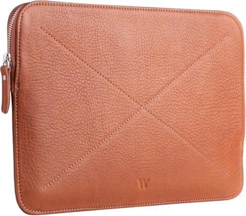 Walden® Leather MacBook Sleeve – Genuine Leather Laptop Case for MacBook Air & Pro with Felt Interior and YKK Zipper (Terra, L Size (15') Interior of 25.5 x 36.5 cm.)
