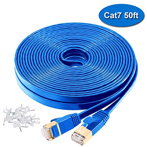 Cat7 Ethernet Cable - 50ft Switch boxes Cable 10 Gigabit 600MHz Ethernet Patch