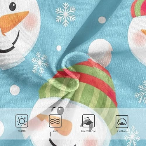 Cute Snowman Blue Girl Panties, Toddler Girl Panties, Cotton Underwear for Girls, 2–8 Years3