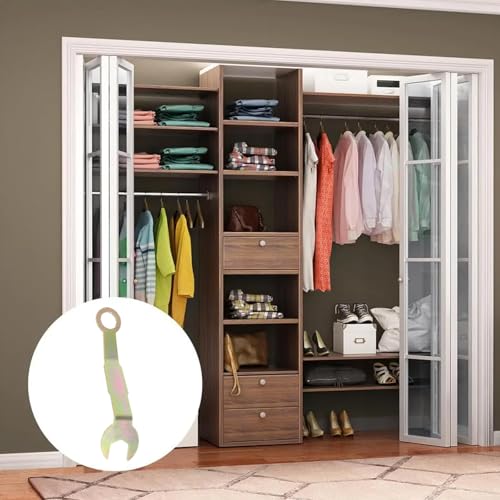Llave de ajuste plegable para puertas empotradas, 3 piezas, herramienta portátil para ajuste de bisagras, resistente, para reparación de puertas de clóset miniatura 2