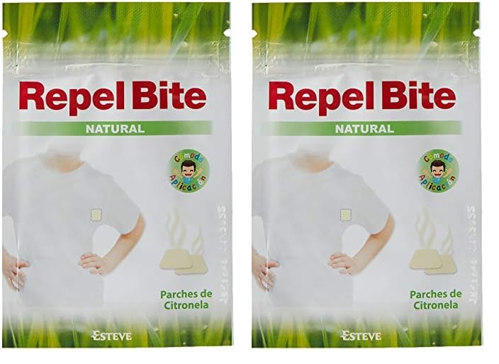 REPEL BITE NATURAL 24 parches repelentes CITRONELA. Protección más natural. Acción hasta 8-12 horas. Para niños y adultos con la piel más sensible. (Paquete de 2)
