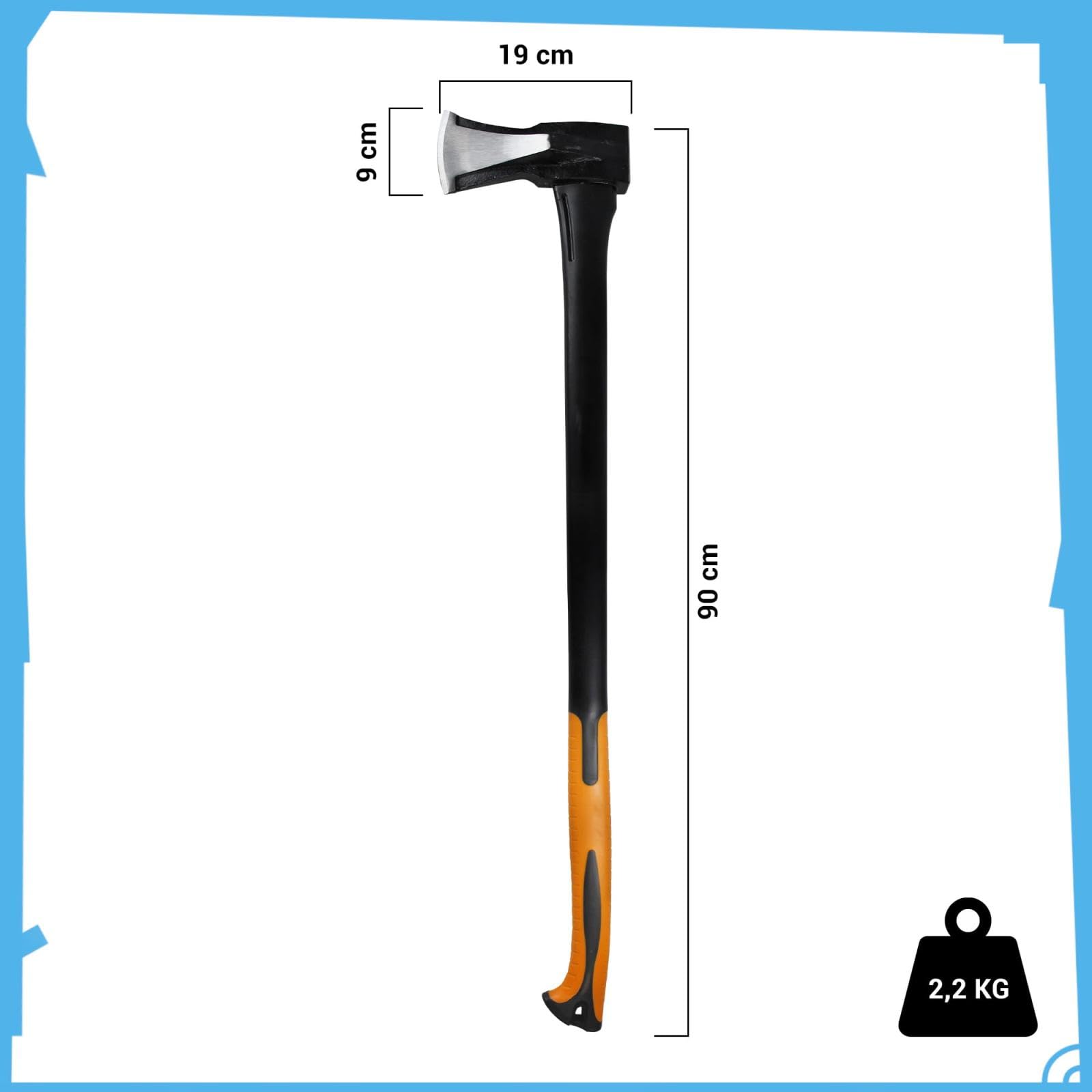 Spalthammer 2200g · 9 Modelle: Beil, Axt, Sappi, Set · Spaltbeil mit Fiberglasstiel · Äxte zum Holz spalten in mini, klein, groß · Spaltaxt für Holz & Keile