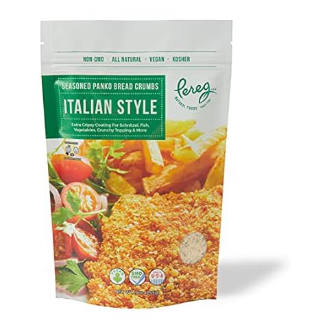 Pereg Italian Style Panko Bread Crumbs - 9 Oz - Italian Seasoning - Natural Ingredients - Breadcrumbs for Coating & Stuffing - Crispy Coating for Schnitzel, Vegetables, Seafood, Poultry, Meat - Kosher Cover