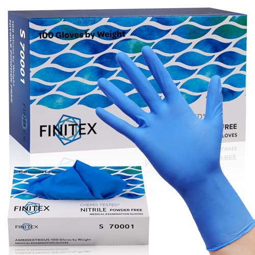 Image of Nitrile Disposable Medical Exam Gloves 4mil 100PCS Cleaning Food Glove | Powder-free, Latex-free, Medical-grade,Food-grade,Industrial-grade,Blue,Thick,Comfortable fit,Examination,Food,Cleaning