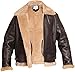 MARCO ENZOLANI Men B3 Bomber Jacket Aviator Real Shearling B3 Bomber Sheepskin Jacket Winter Black (Brown, l)