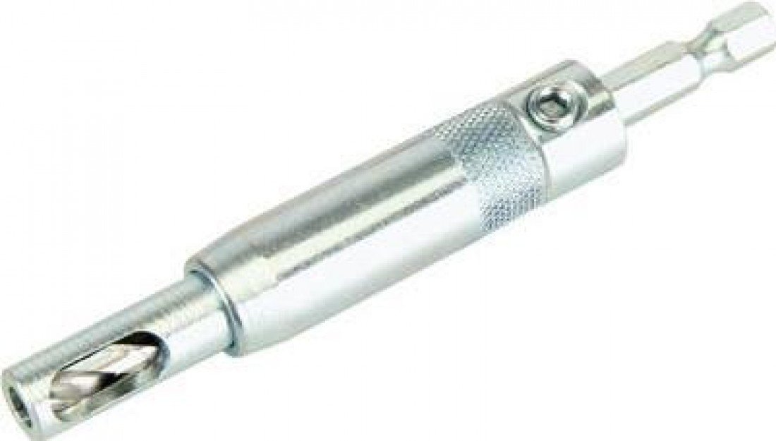 Trend HSS 5mm Template Shelf Support Drill Bit Guide, Quick Release Shank, Lip and Spur, TEMP/SSD/5MM, Silver