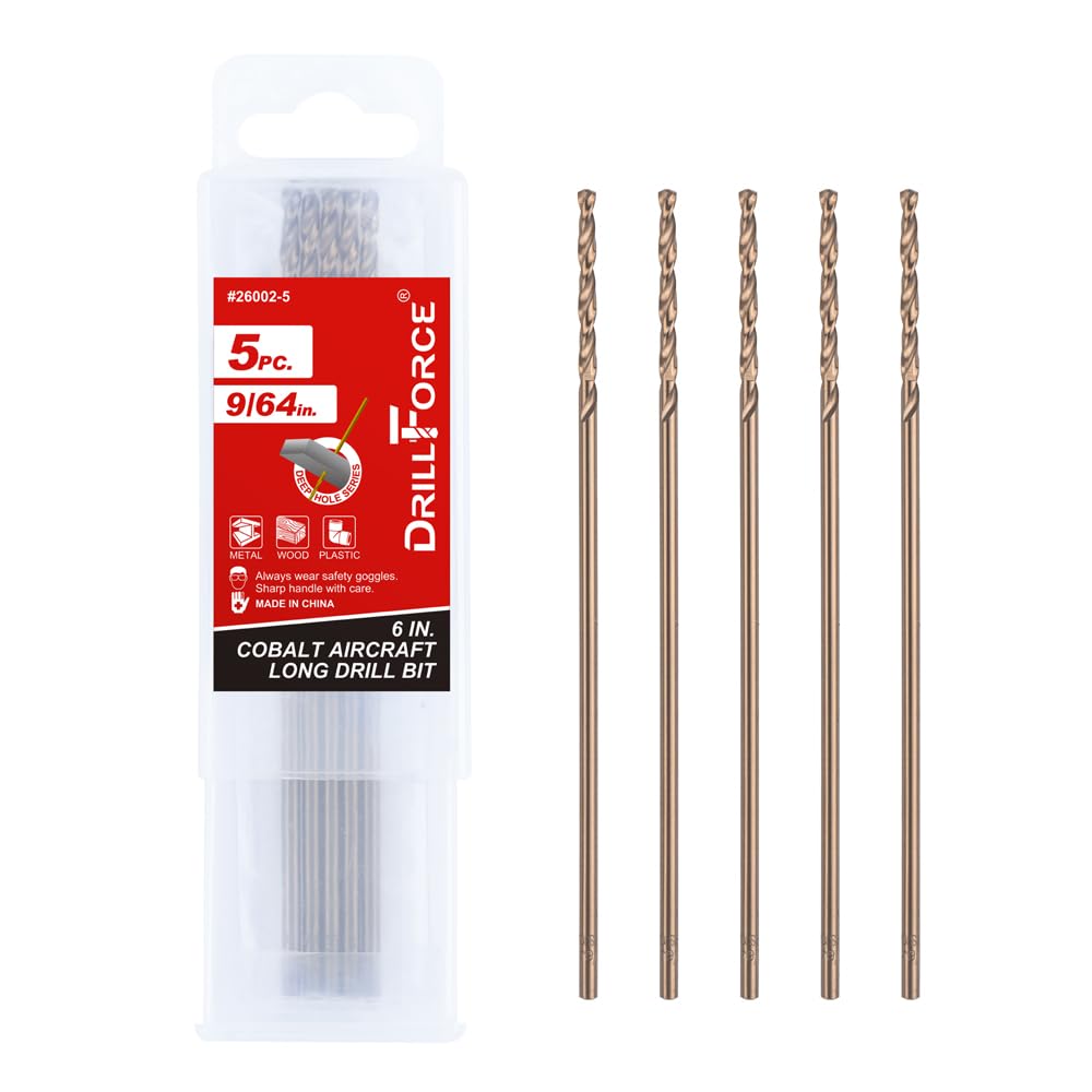 Cobalt Drill Bits Set - 5PCS for Metal, Plastic & Wood -18