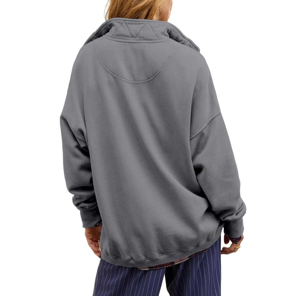 Generisch Bluza damska oversize, luźna, z długim rękawem, luźna, modna, sweter, z długim rękawem, jesienna