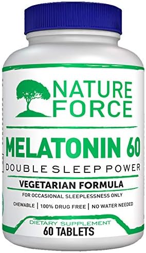 Nature Force Melatonin 60 Nights Double Sleep Power Easy Chewable Tablets 60 Count