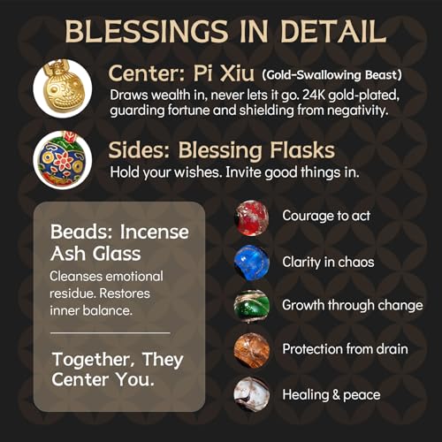 Feng Shui Bracelet | Wealth & All-Round Good Luck Beaded Bracelet For Men & Women | Handmade 24k Gold Plated Pixiu Money Protection Bracelet | Prosperity & Luck Talisman4